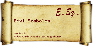 Edvi Szabolcs névjegykártya